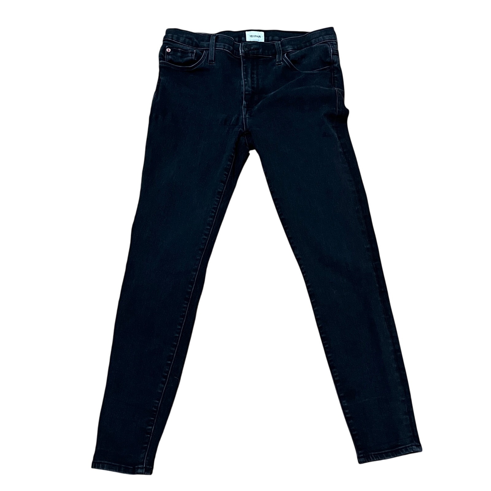 Hudson Jeans Natalie Mid Rise Skinny Ankle Women's Size 27 Black Fervour W28 L27